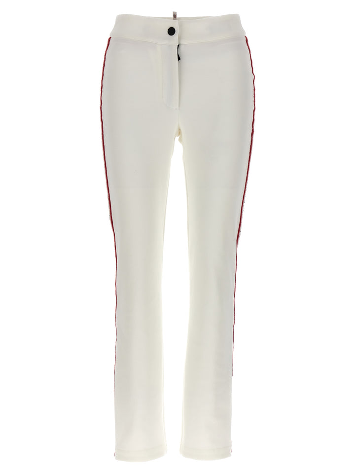 Side Embroidery Pants White