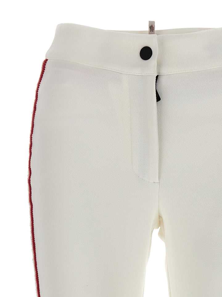 Side Embroidery Pants White