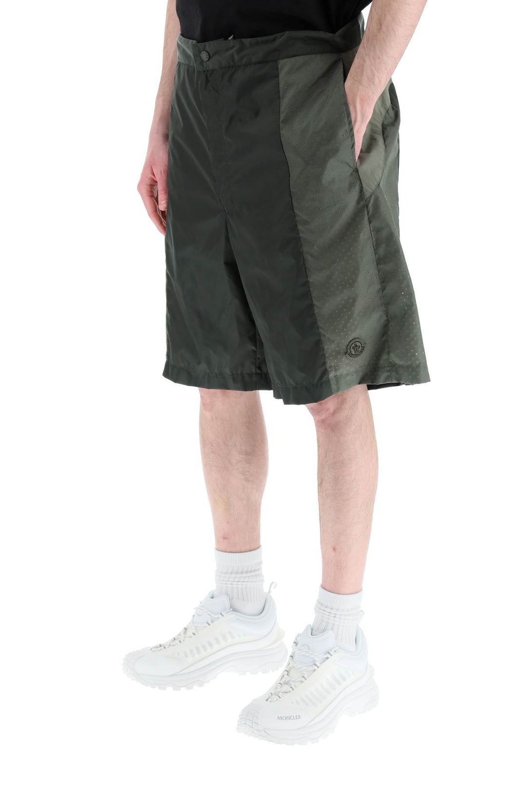 Perforated Nylon Shorts - Moncler Born To Protect - Men