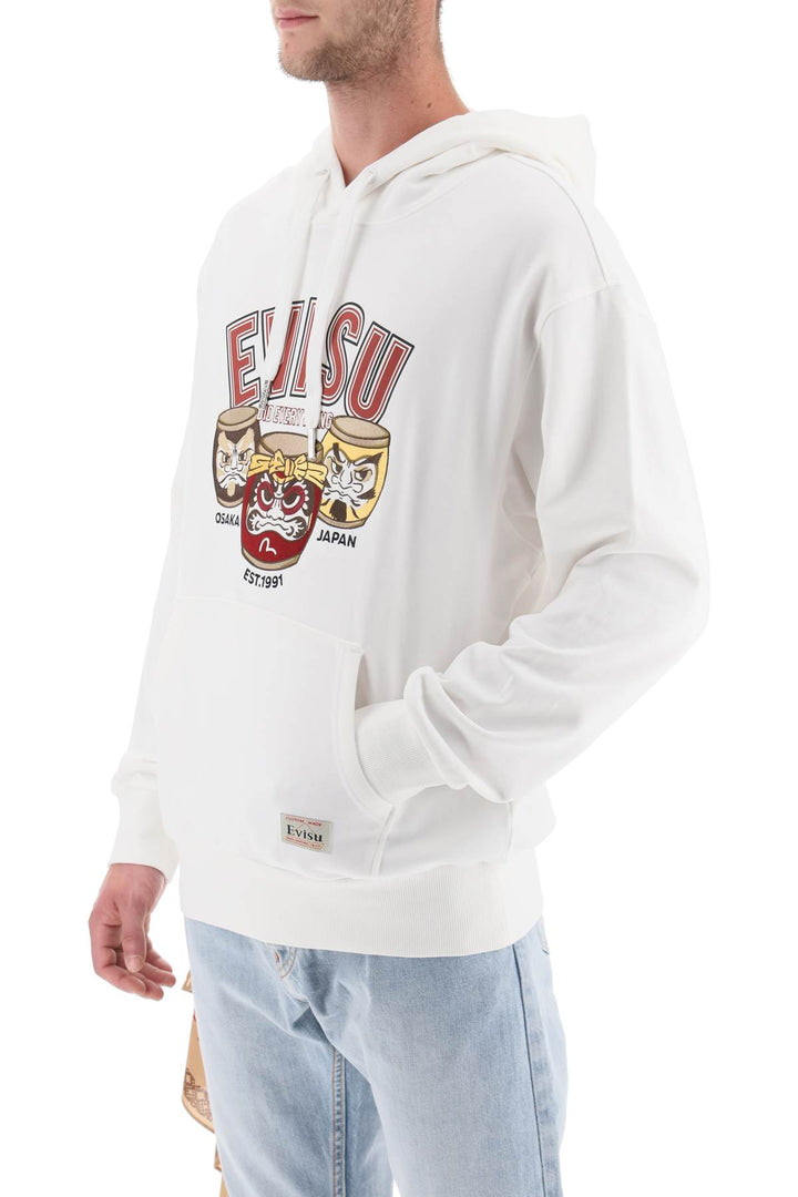 Hoodie With Embroidery And Print - Evisu - Men