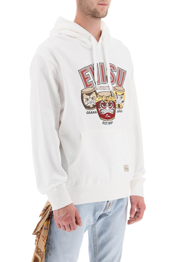 Hoodie With Embroidery And Print - Evisu - Men