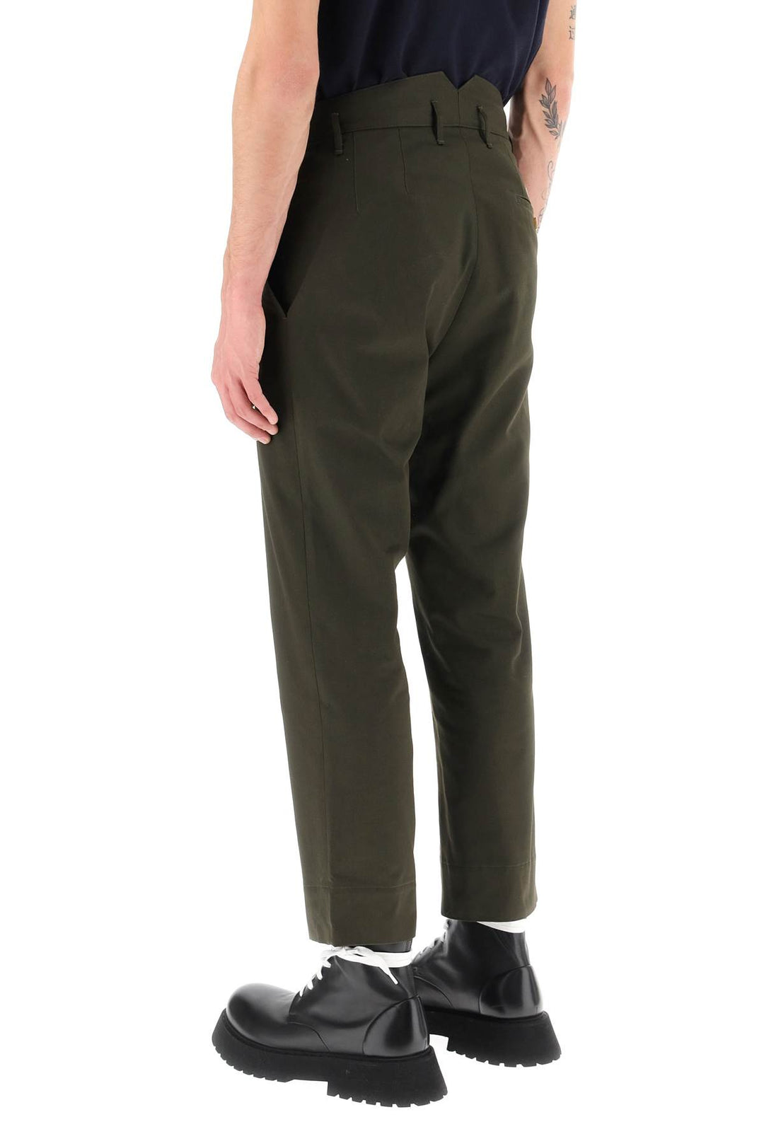 Cropped Cruise Pants Featuring Embroidered Heart Shaped Logo - Vivienne Westwood - Men