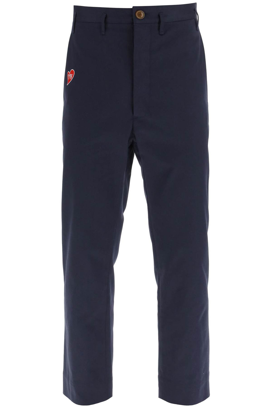 Cropped Cruise Pants Featuring Embroidered Heart Shaped Logo - Vivienne Westwood - Men