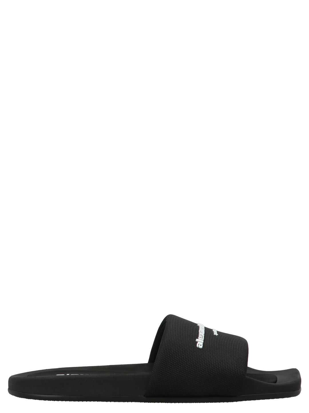 Logo Band Nylon Sliders Sandals Black