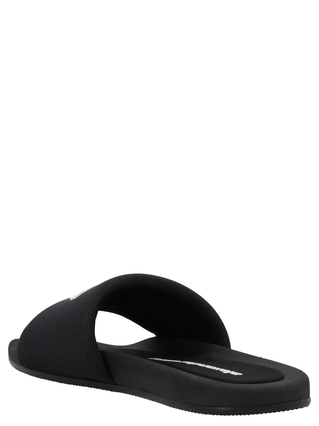 Logo Band Nylon Sliders Sandals Black