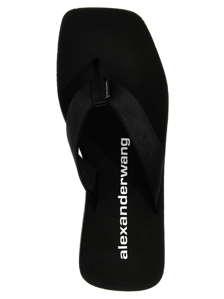 Wedge Flip Flop Sandals Black