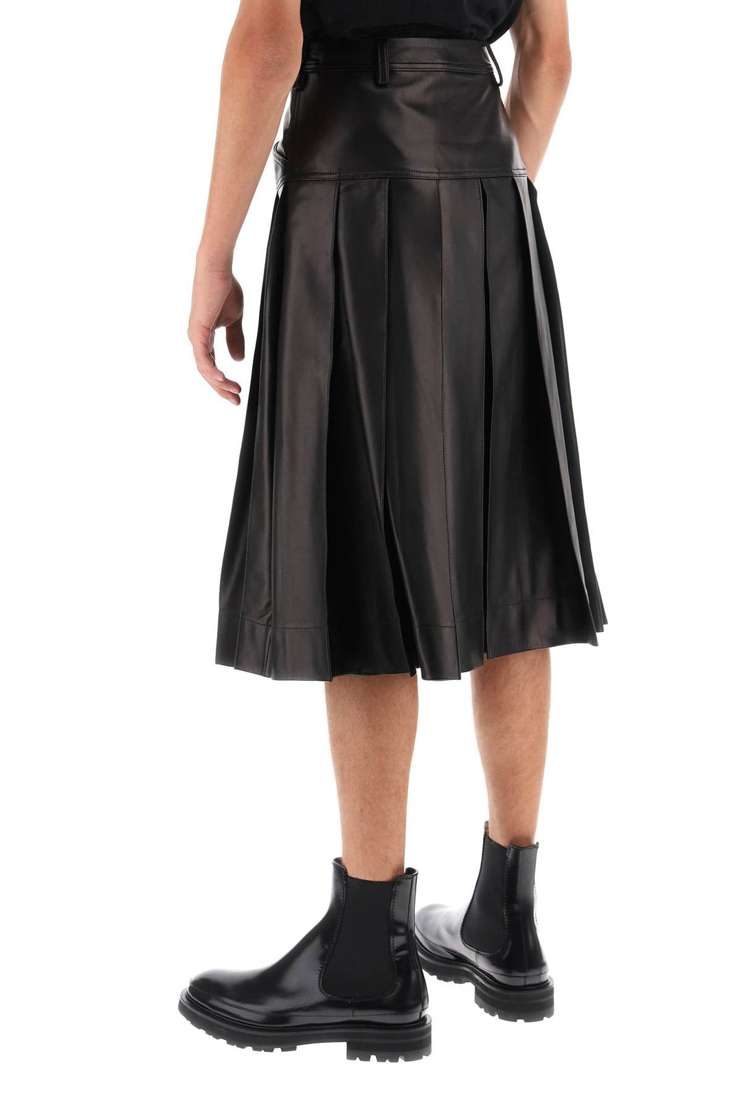 Pleated Nappa Leather Kilt - Simone Rocha - Men