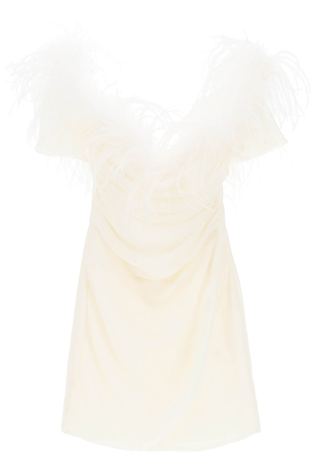 Mini Dress In Poly Georgette With Feathers - Giuseppe Di Morabito - Women