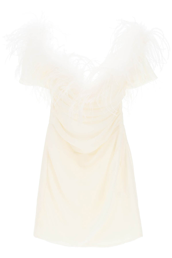 Mini Dress In Poly Georgette With Feathers - Giuseppe Di Morabito - Women