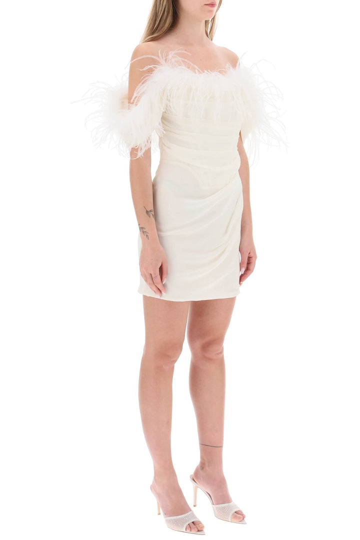 Mini Dress In Poly Georgette With Feathers - Giuseppe Di Morabito - Women