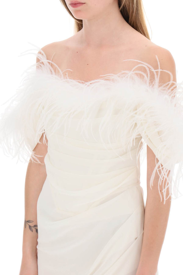 Mini Dress In Poly Georgette With Feathers - Giuseppe Di Morabito - Women