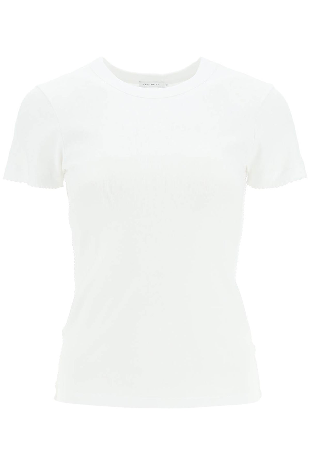 'Uma' Organic Cotton T Shirt With Embroidered Trims - Saks Potts - Women