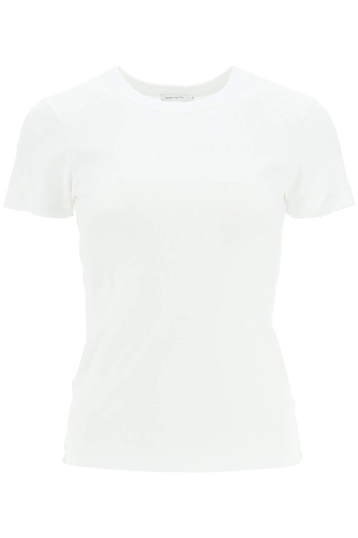 'Uma' Organic Cotton T Shirt With Embroidered Trims - Saks Potts - Women