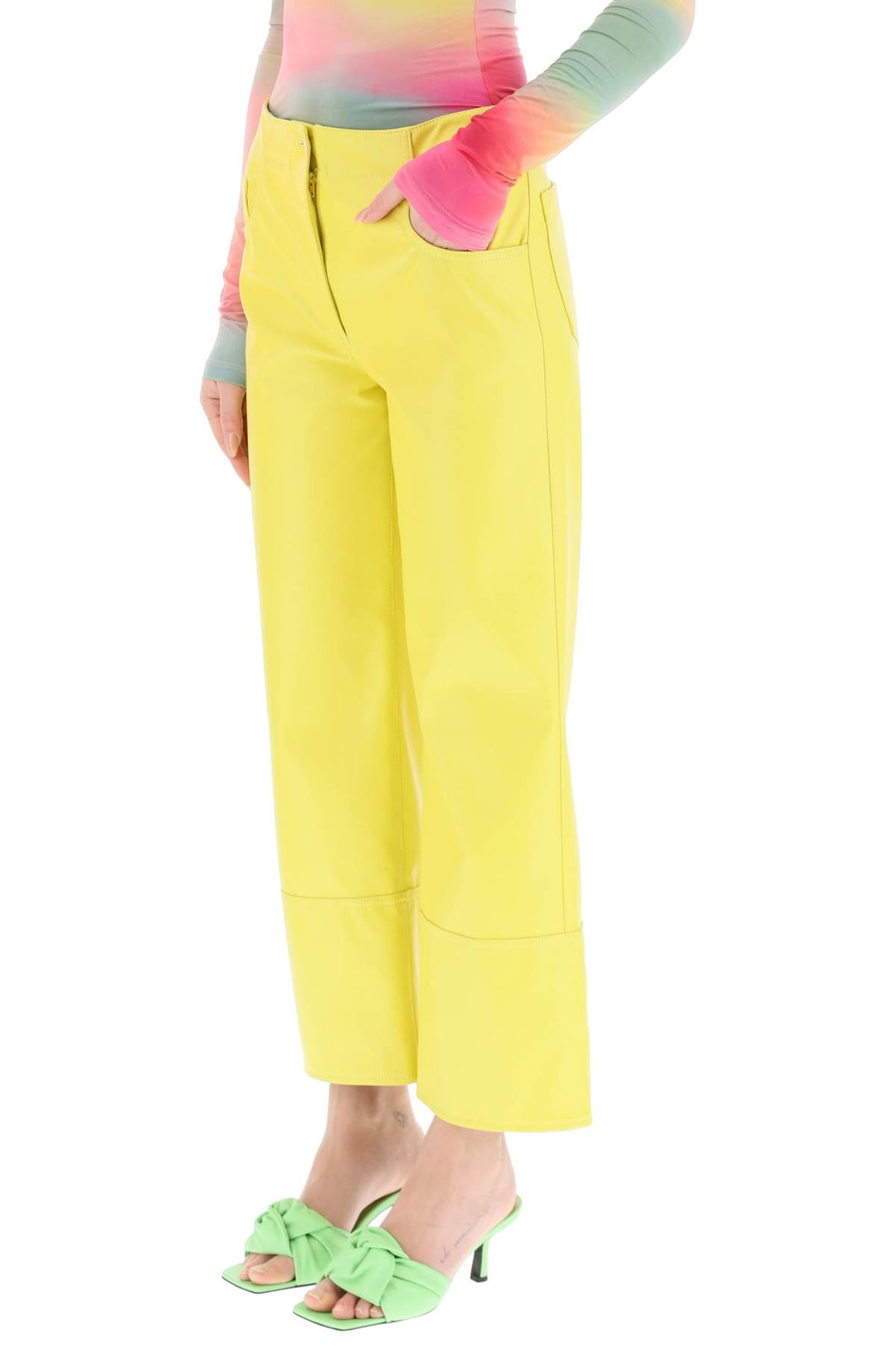 Faux Nappa Bootcut Pants - MSGM - Women