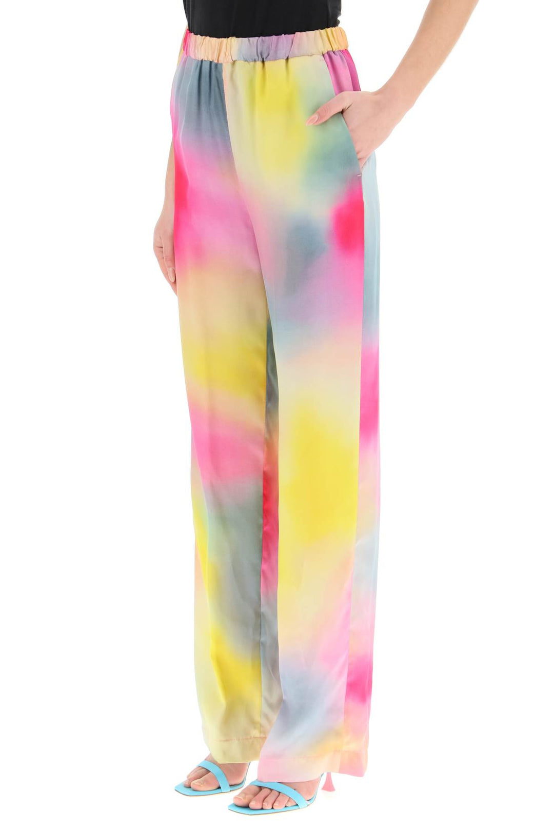 Multicolored Satin Pants - MSGM - Women