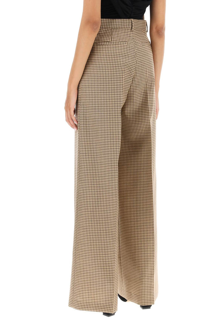 Wide Leg Pants With Check Motif - MSGM - Women