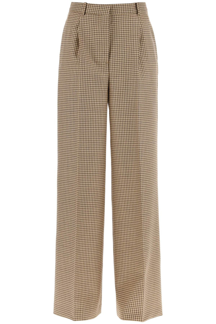 Wide Leg Pants With Check Motif - MSGM - Women