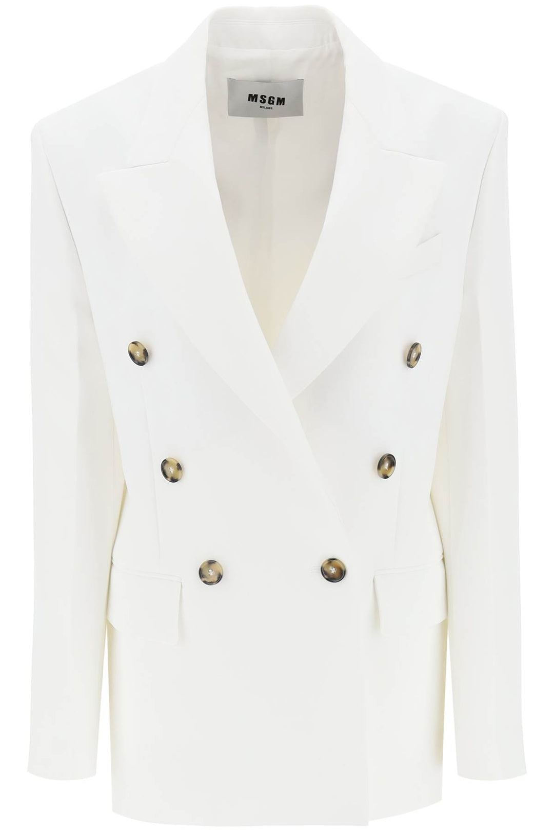 Double Breasted Jacket In Crepe Cady - MSGM - Women