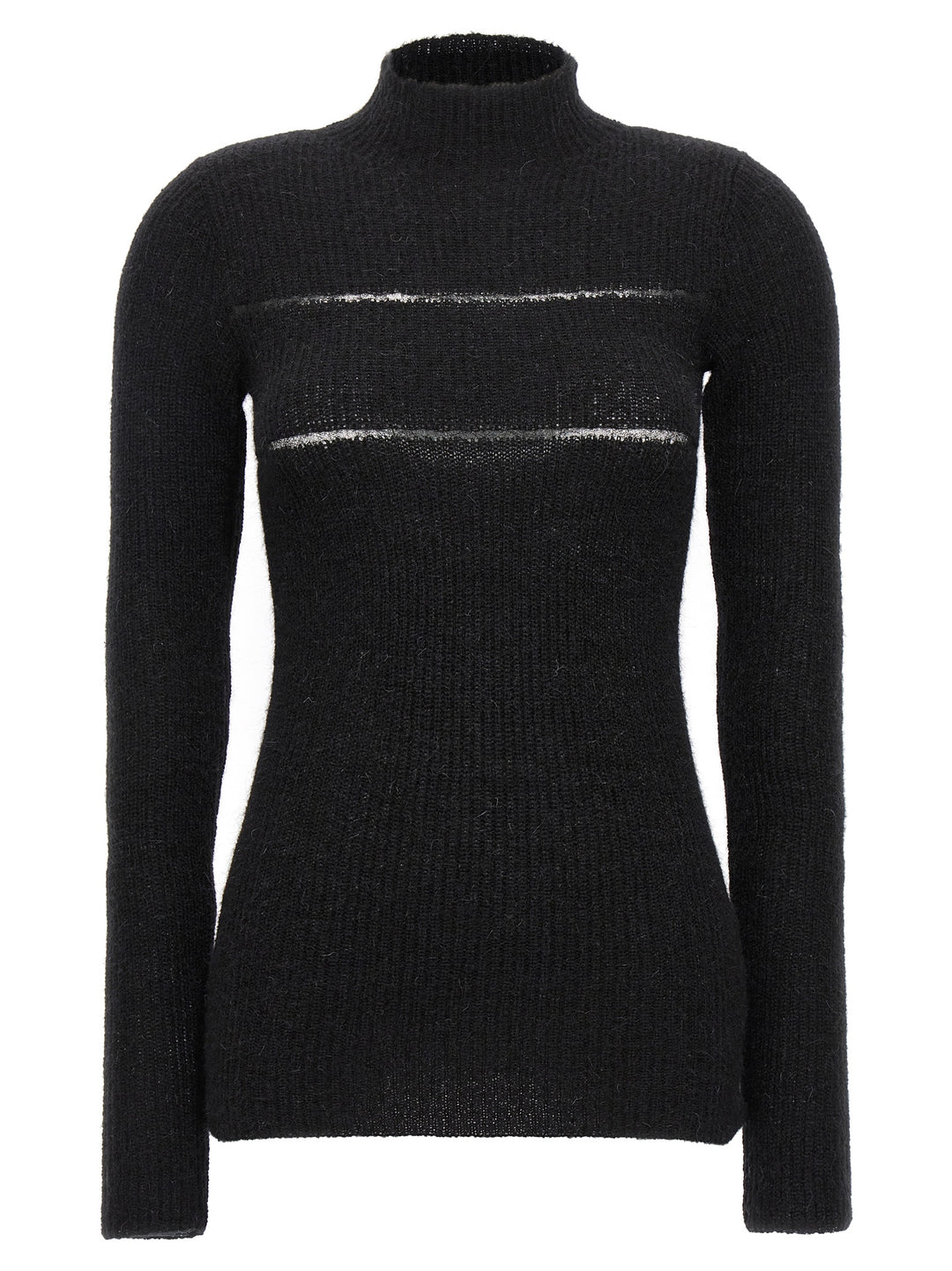 Organza Insert Sweater Sweater, Cardigans Black