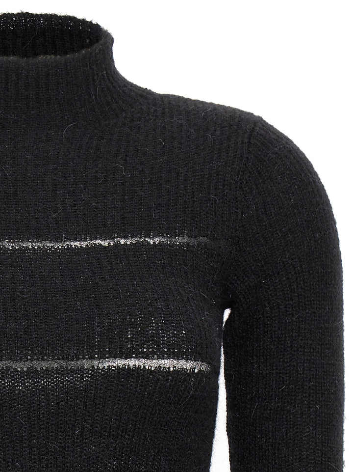 Organza Insert Sweater Sweater, Cardigans Black