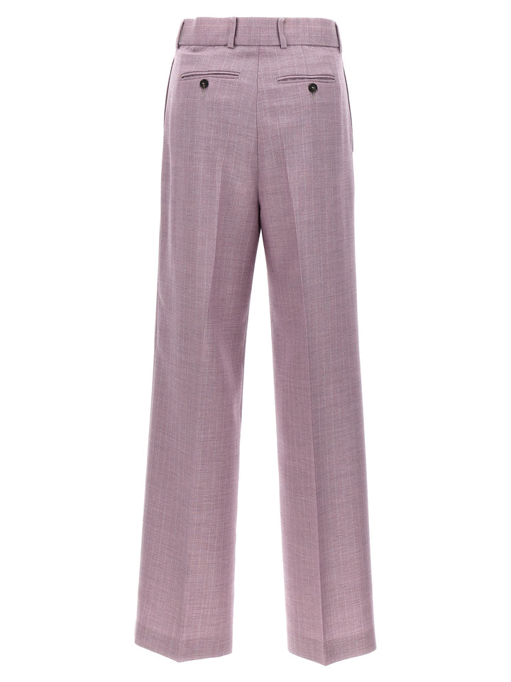 Lurex Pinstriped Pants Purple