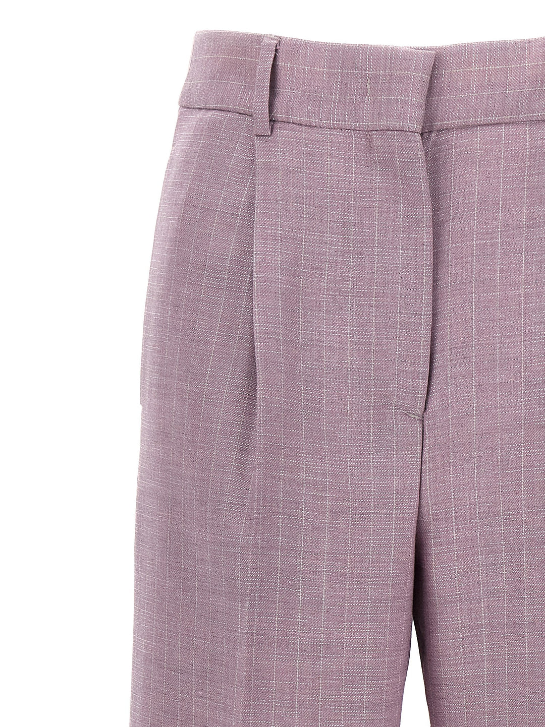 Lurex Pinstriped Pants Purple