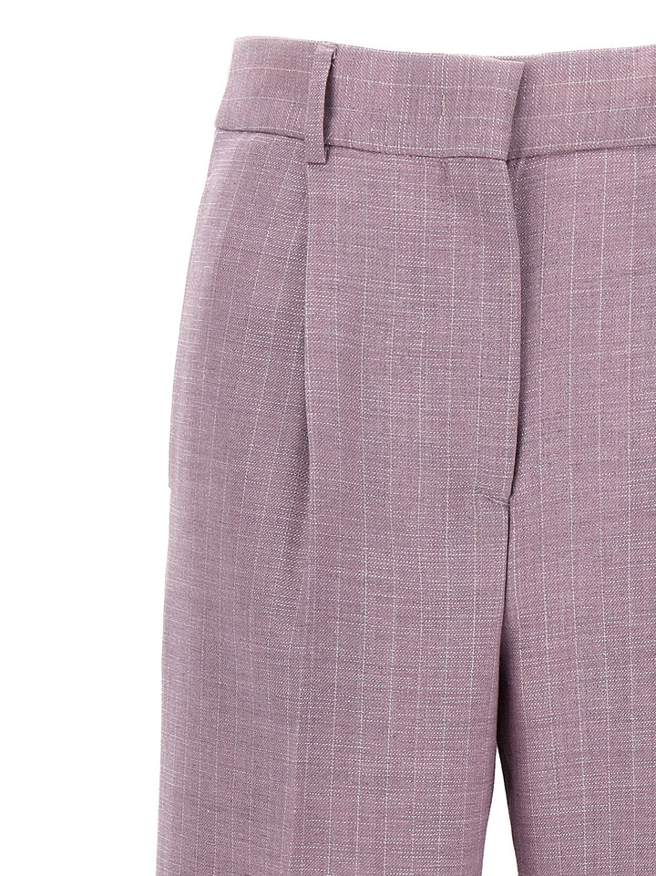 Lurex Pinstriped Pants Purple