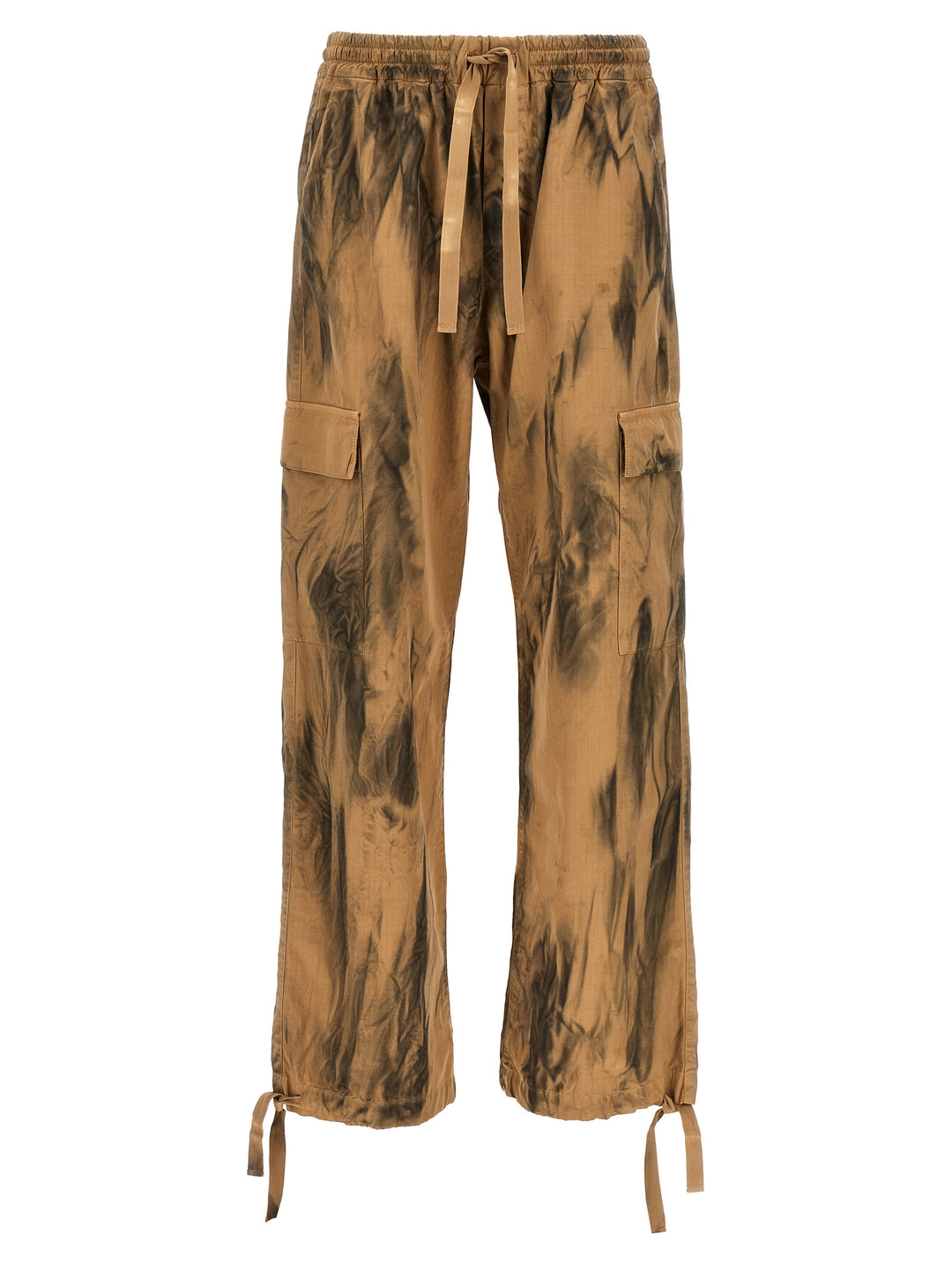 Dirty-Effect Cargo Pants Beige