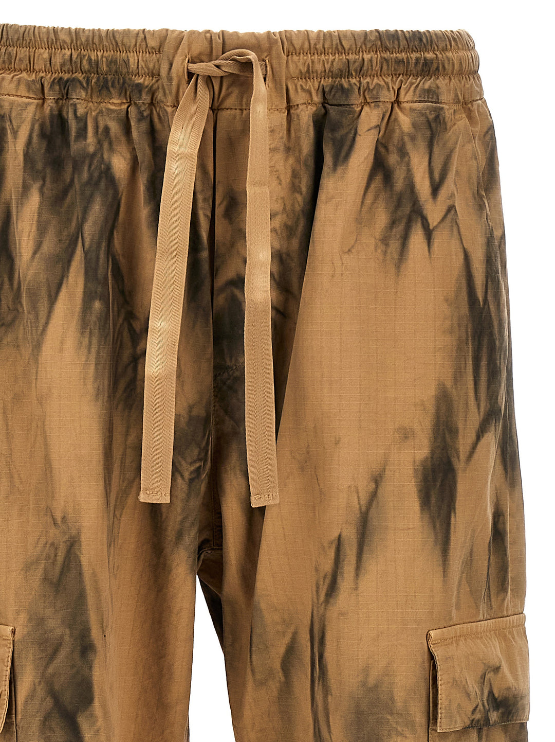 Dirty-Effect Cargo Pants Beige