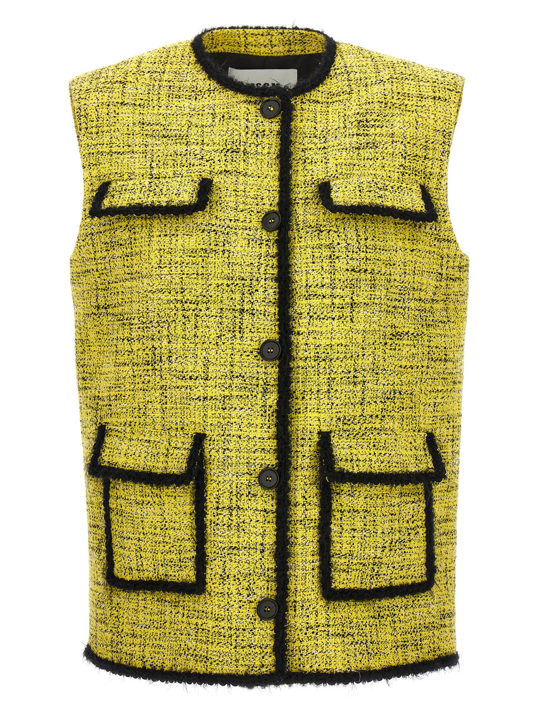 Tweed Vest Gilet Yellow