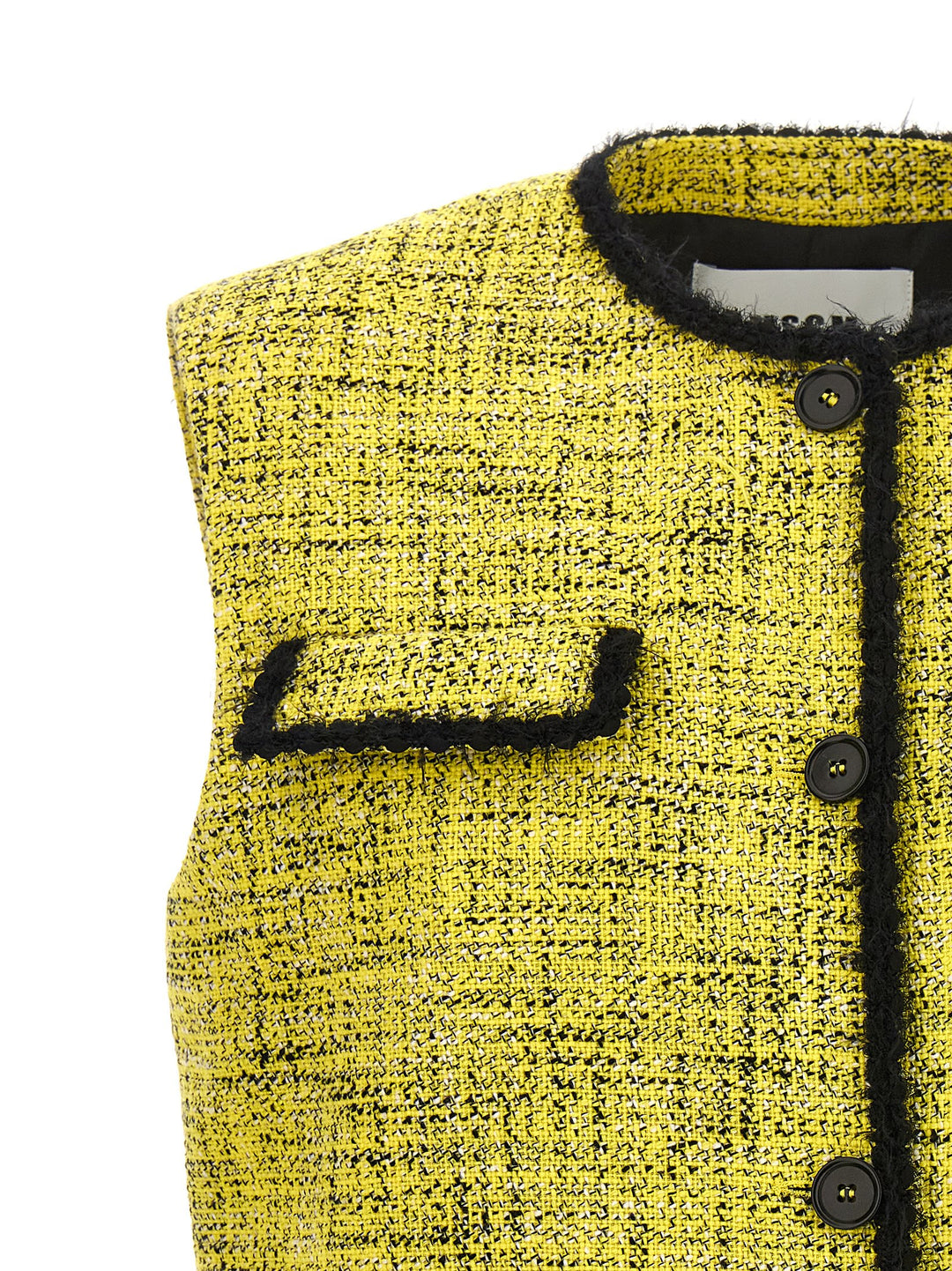 Tweed Vest Gilet Yellow