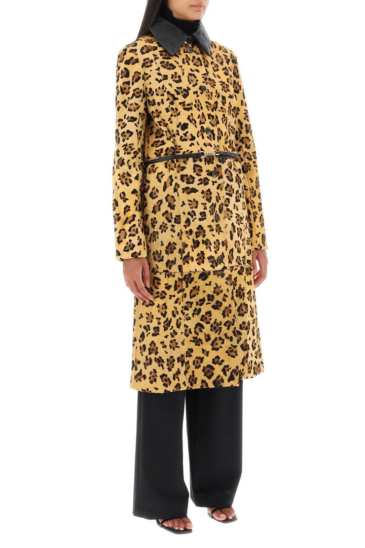 'Ginger' Leopard Motif Ponyskin Coat - Saks Potts - Women