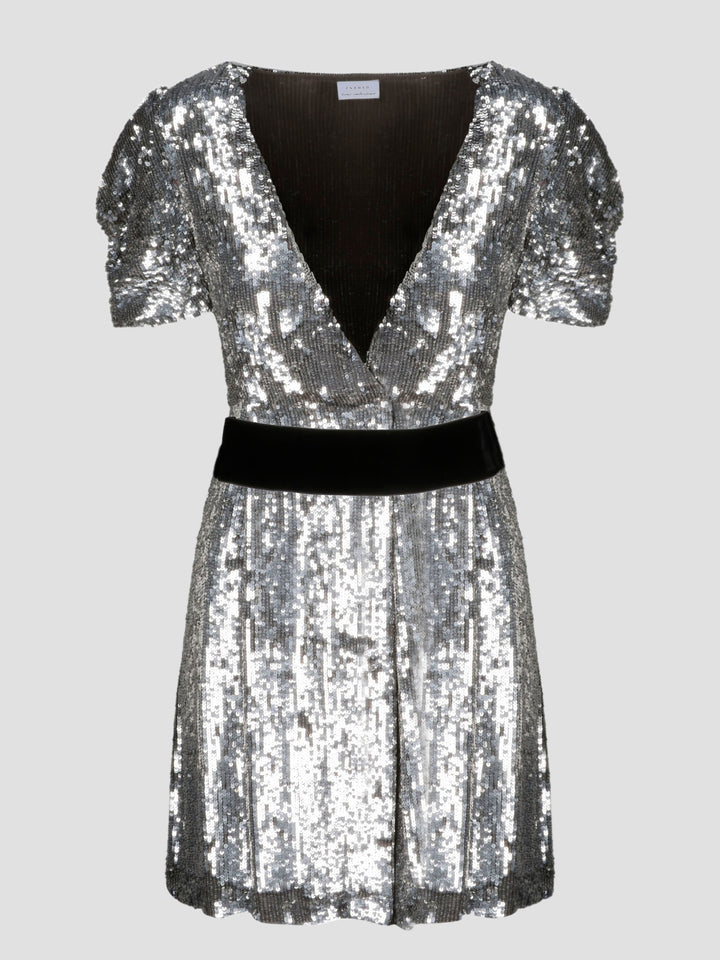 Sequin wrap mini dress