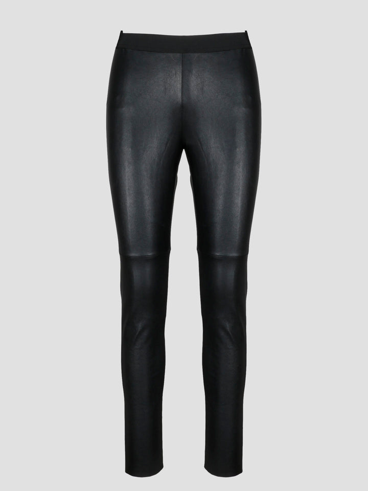 Leather slim trouser