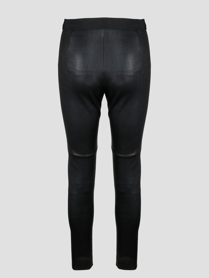 Leather slim trouser