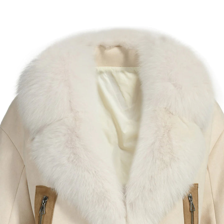 Rossella Jacket in White Suede