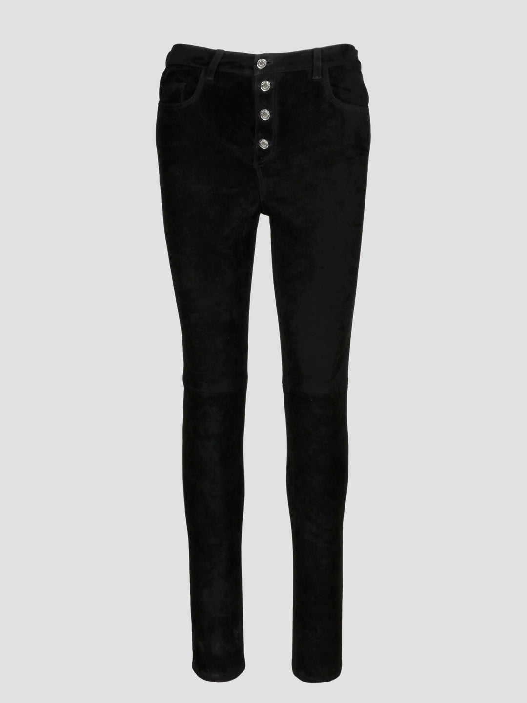 Suede slim trousers