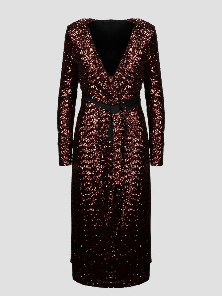 Full sequin wrap dress