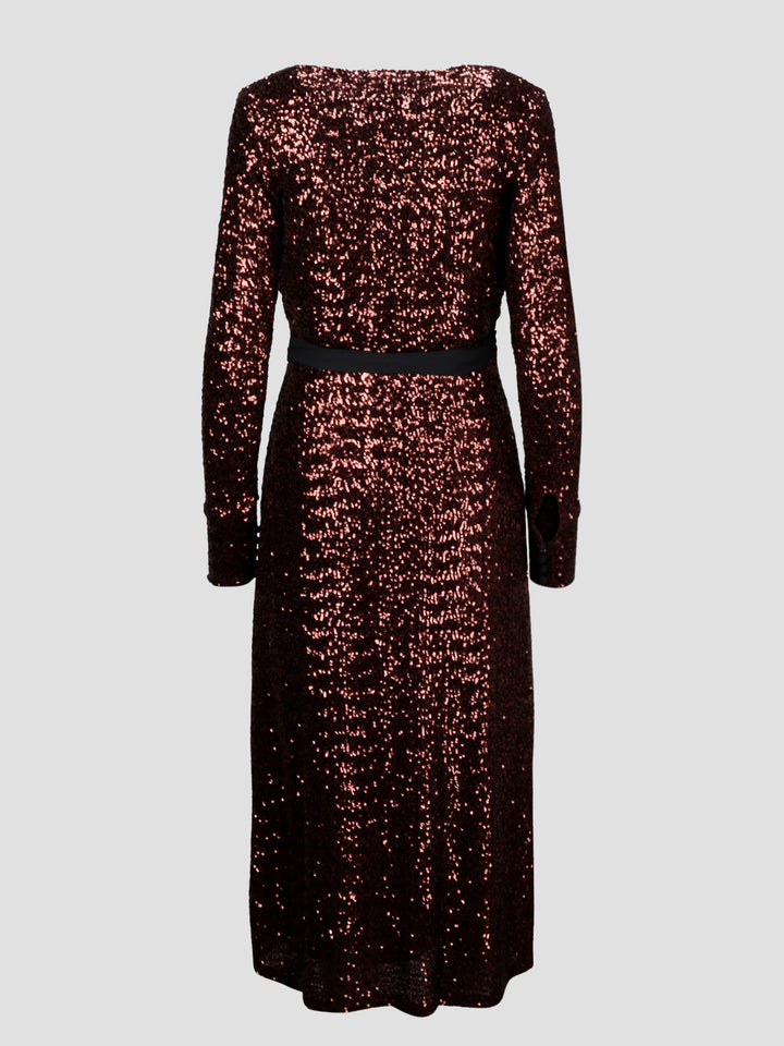 Full sequin wrap dress