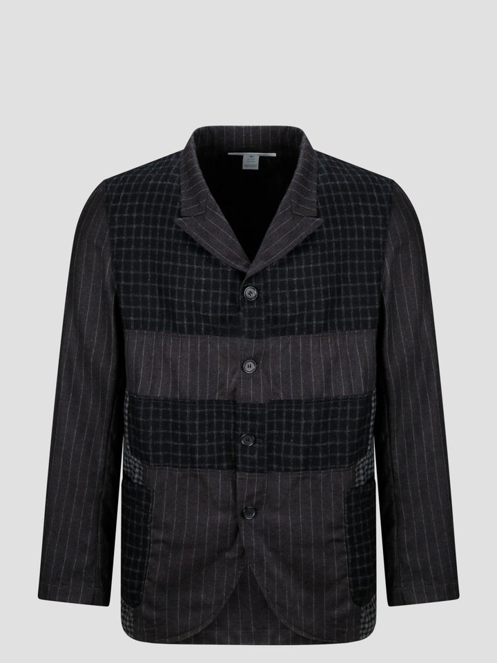 Multi check striped jacket