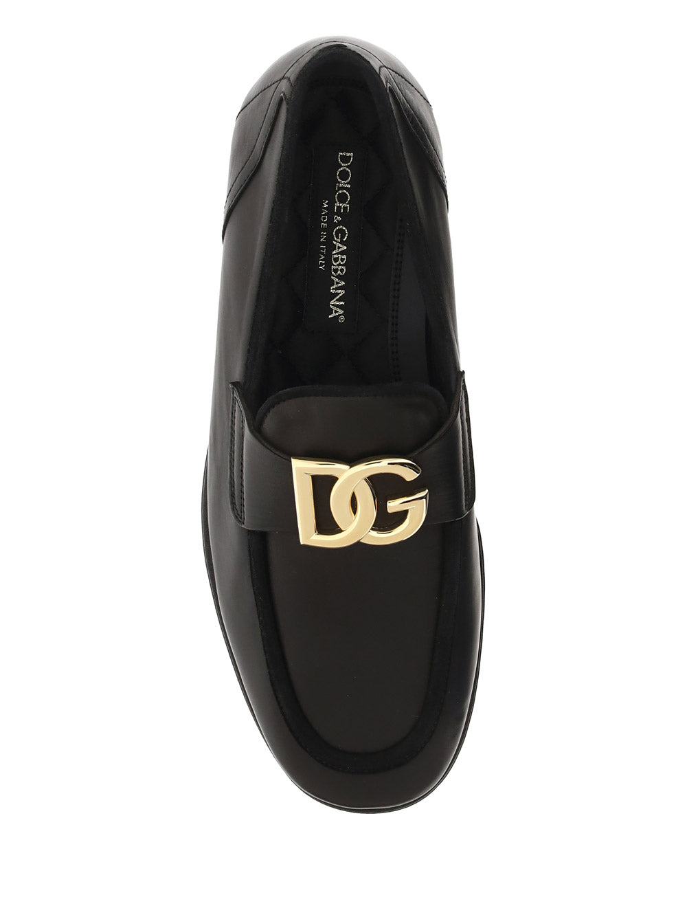 Leather loafer with logo detail