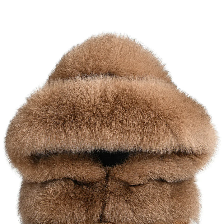 Calere Camel Vest in Fox Fur