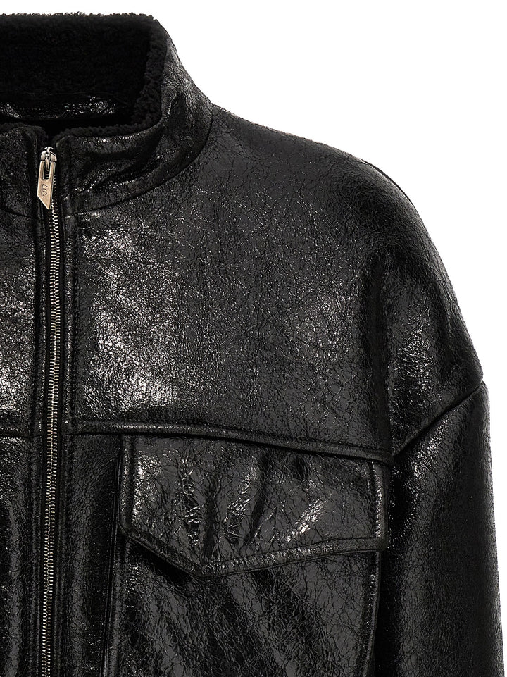 Craclè Leather Jacket Casual Jackets, Parka Black