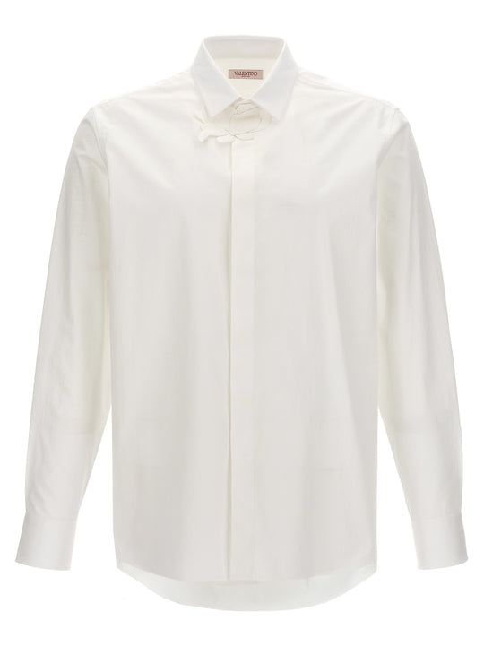 Valentino Shirt With Flower Patch Shirt And Blouse White