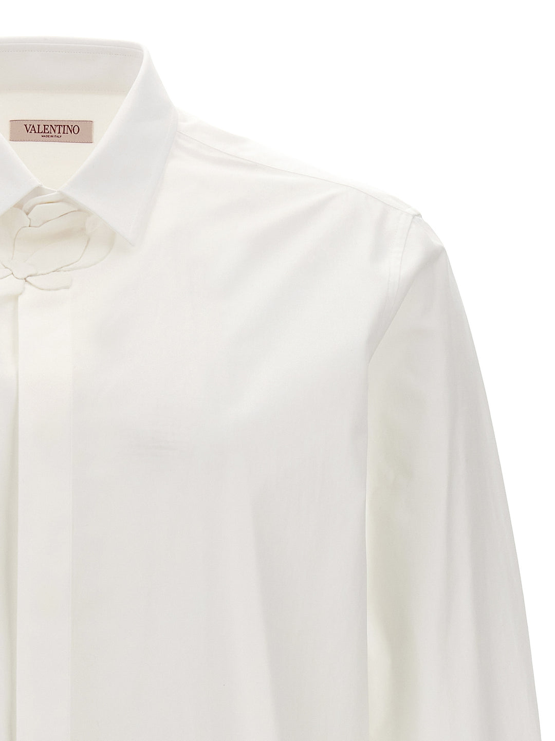 Valentino Shirt With Flower Patch Shirt, Blouse White