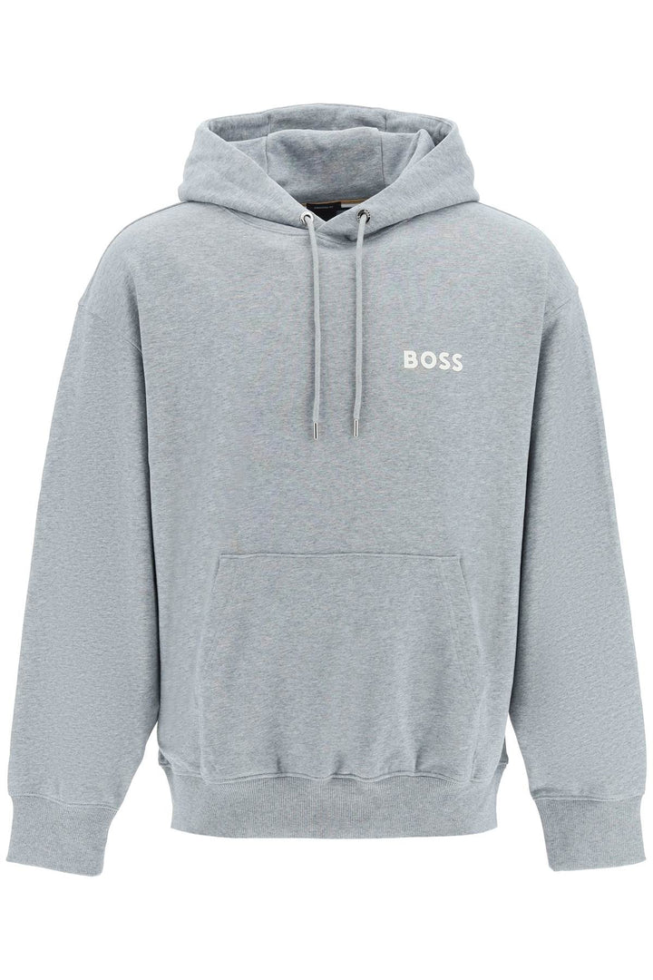 Rubberized Logo Detail Hoodie - Boss - Men