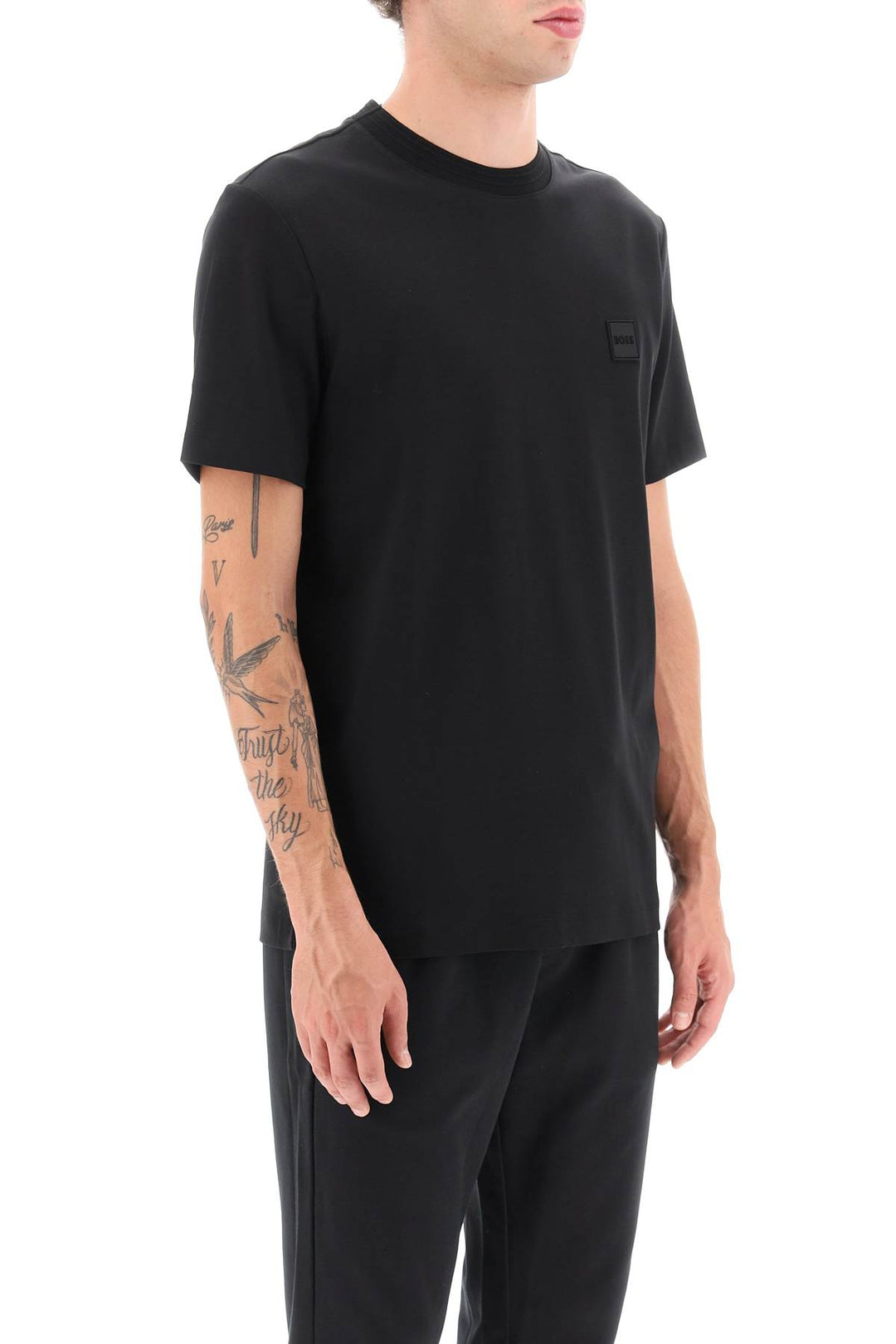 Tiburt T Shirt With Logo Patch - Boss - Men