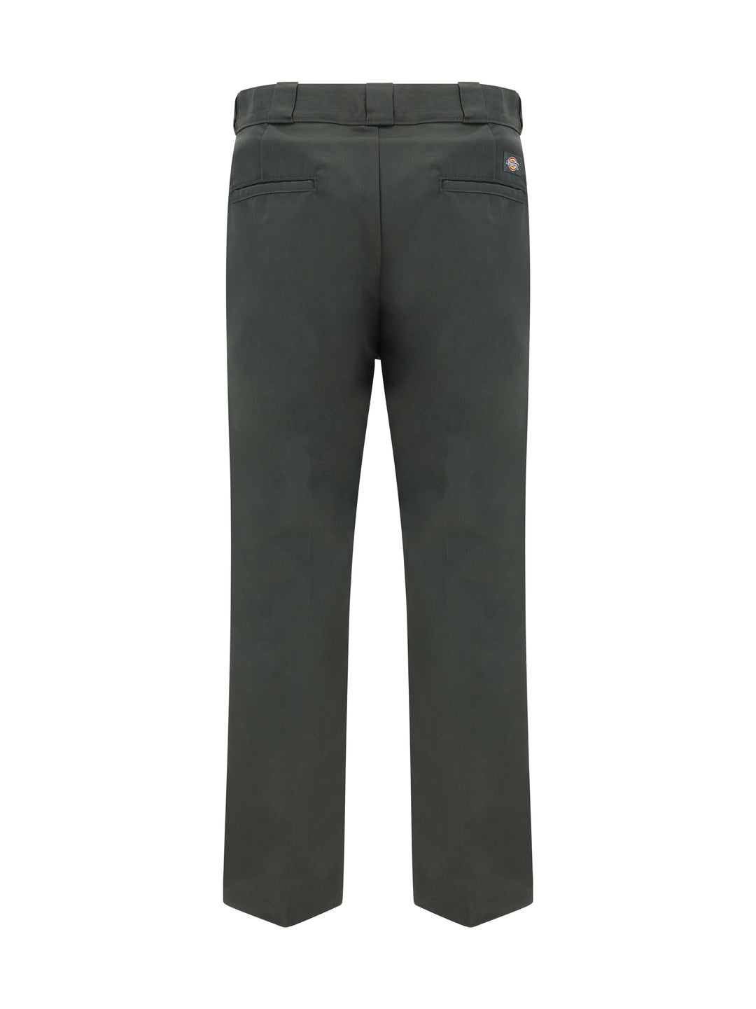 Cotton blend trouser with logo patch on the back