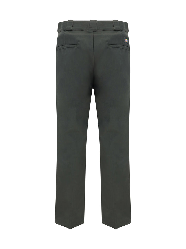 Cotton blend trouser with logo patch on the back