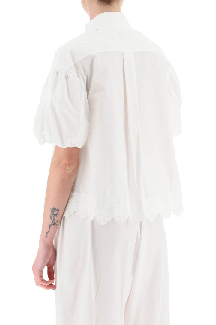 Cropped Shirt With Embrodered Trim - Simone Rocha - Women